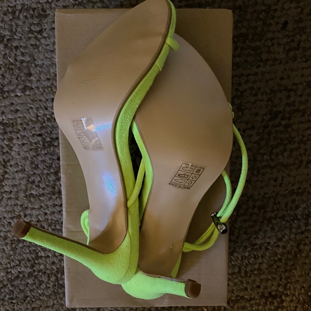 Bright yellow green heels
